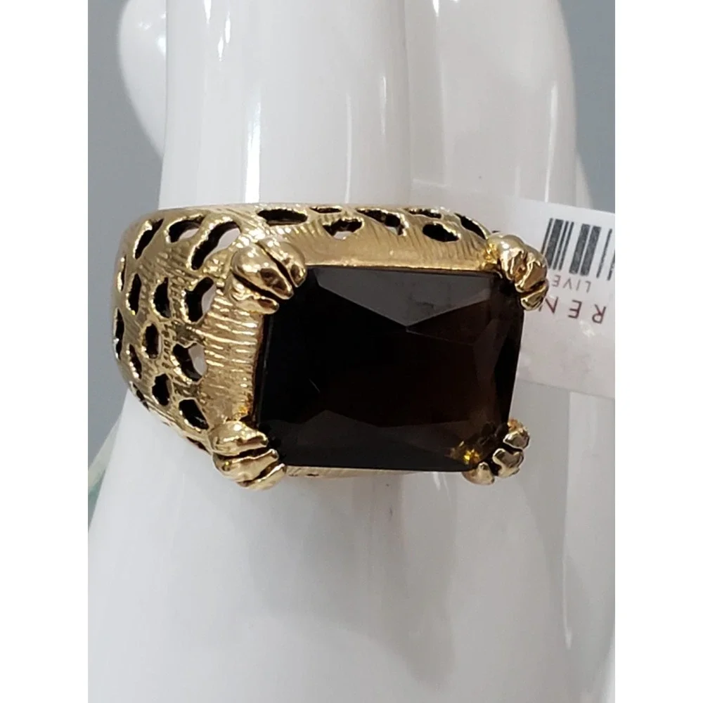 Leopard Jaguar Cocktail AMBER Ring Panther Cocktail Men Women Mob Boss Wife Gold